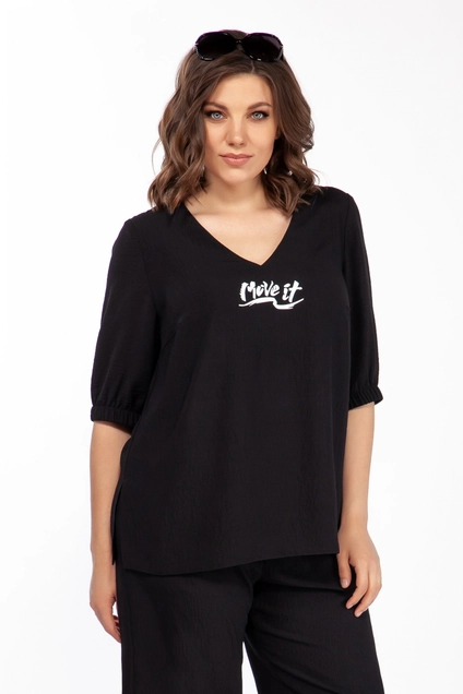 Костюм с шортами 2756 черный + василёк Ladysecret