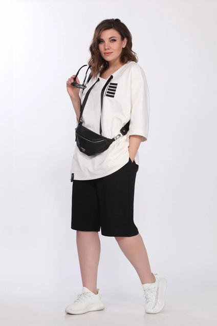 Костюм с шортами 2760 белый + черный Ladysecret