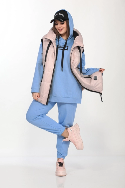 Спортивный костюм 4001 голубой+розовый Ladysecret