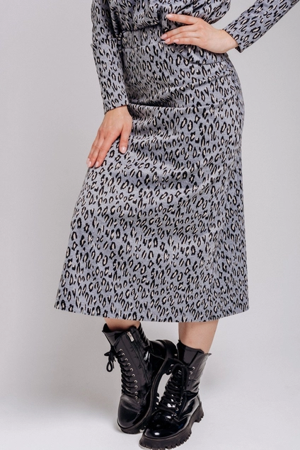Костюм с юбкой 001 серый LegendStyle