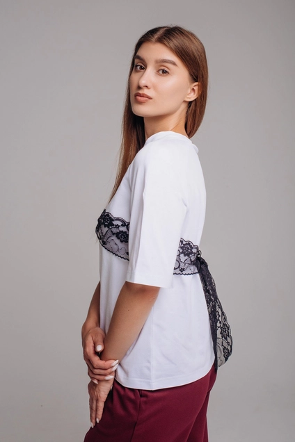 Футболка 037 белый + бант LegendStyle