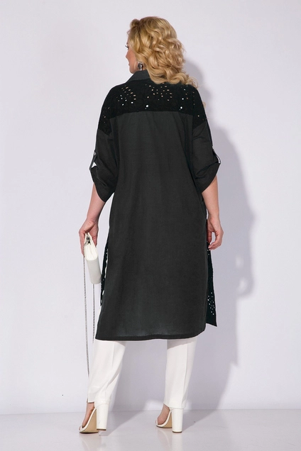 Костюм брючный 1306 БРл черный + белый Liliana-style