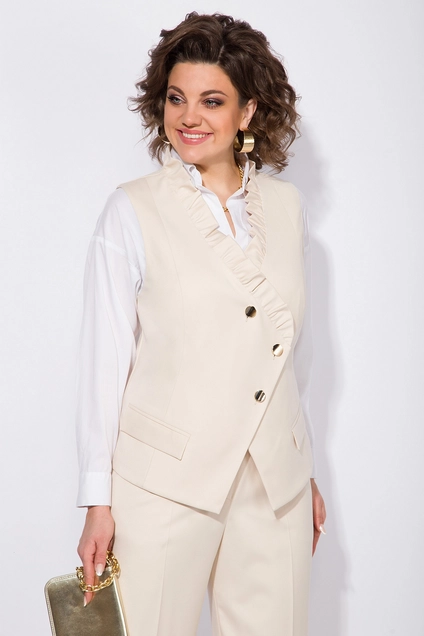 Костюм брючный 1338 молочный Liliana-style