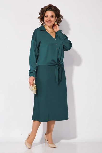 Костюм с юбкой 1390 изумруд Liliana-style