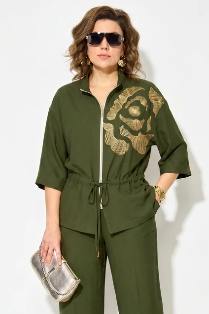 Костюм брючный 1527 хаки Liliana-style