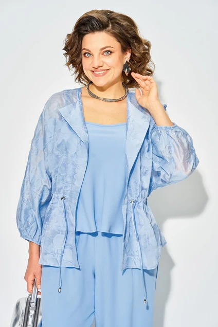 Костюм брючный 1535 голубой Liliana-style