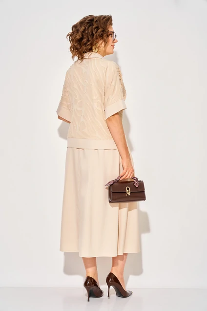 Костюм с юбкой 1551 беж Liliana-style