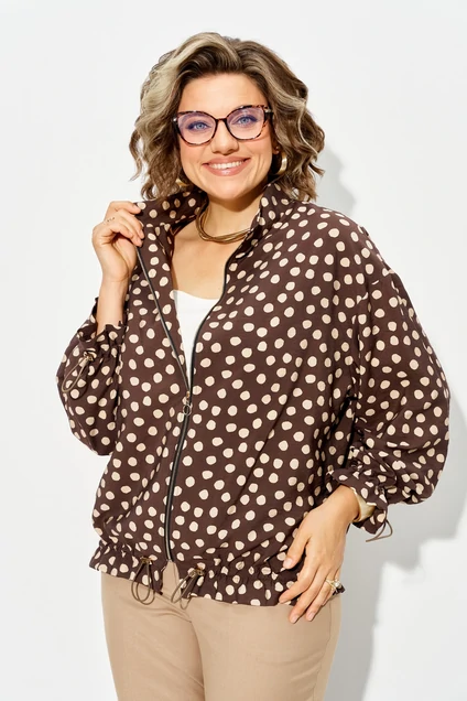 Костюм брючный 1554 БрПн шоколад + песок Liliana-style