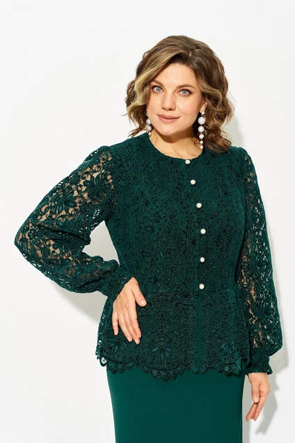 Костюм с юбкой 1586 изумруд Liliana-style