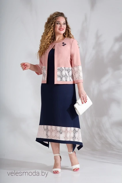 Костюм с платьем 828 розовый Liliana-style