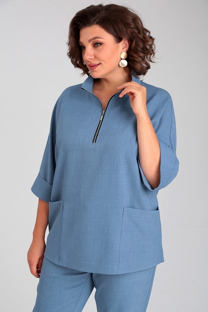Костюм брючный 862 голубой Liona