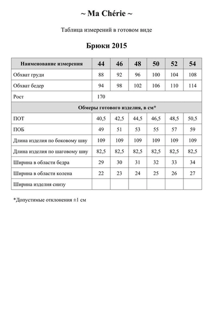Брюки 2015 темно-синий Ma cherie