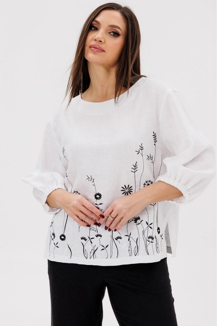Костюм брючный 3131 белый + черный Ma cherie