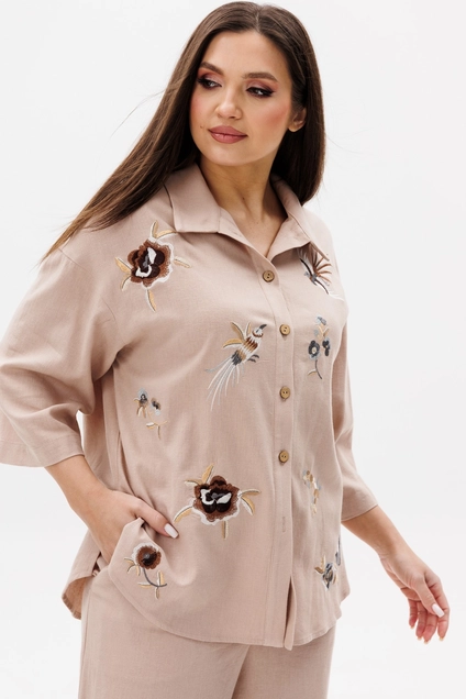 Костюм брючный 3140 бежевый Ma cherie