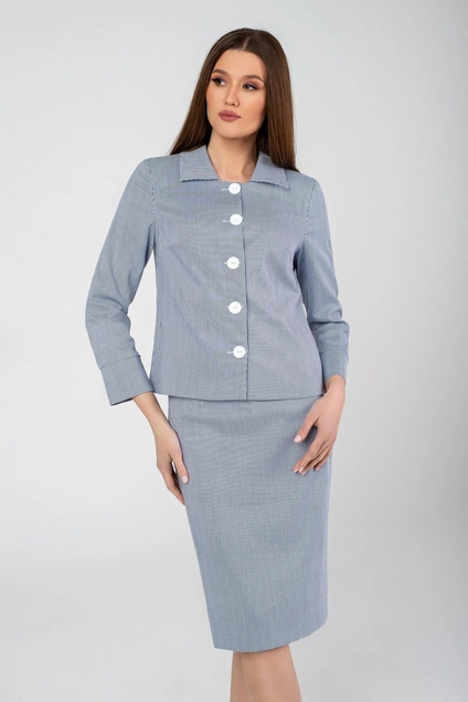 Костюм с юбкой 451 голубая полоска Marika