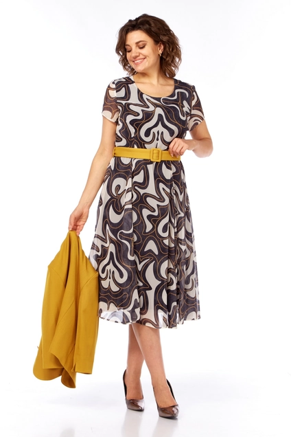 Костюм с платьем 1260 горчица Milora