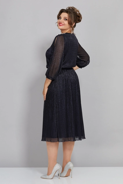 Платье 5446-2 темно-синий Mira Fashion