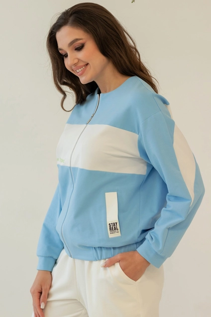 Спортивный костюм 803 голубой + белый MisLana