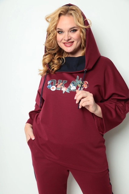 Спортивный костюм 1227 бордовый Michel Chic