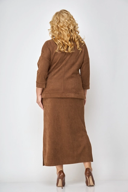 Костюм с юбкой 1310 рыжий Michel Chic