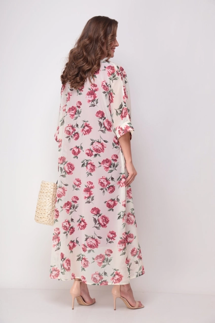 Костюм с платьем 1307 белый + розовый Michel Chic
