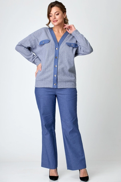 Костюм брючный 1319 синий Michel Chic