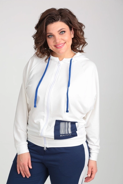 Спортивный костюм 1328 белый + синий Michel Chic
