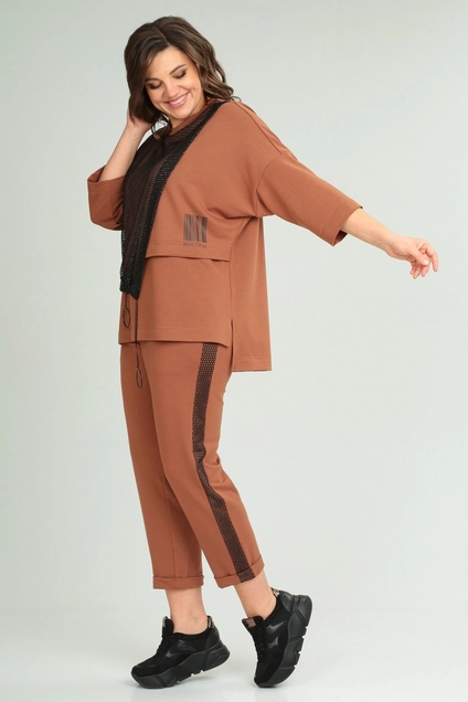Костюм брючный 1329 рыжий Michel Chic