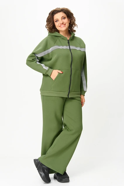 Спортивный костюм 1356-2 хаки Michel Chic фото 3