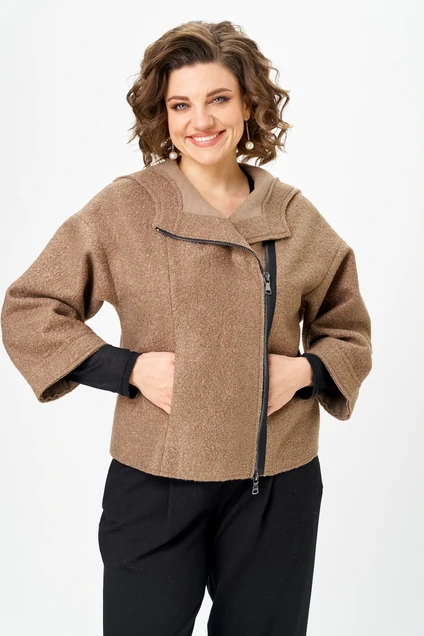 Костюм брючный 1357-2 капучино + черный Michel Chic