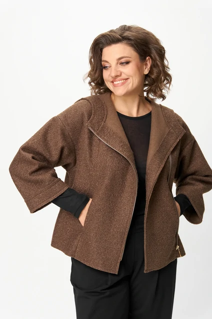 Костюм брючный 1357-2 латте + черный Michel Chic фото 4