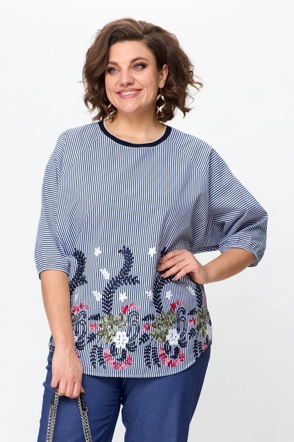 Костюм брючный 1367 синий Michel Chic