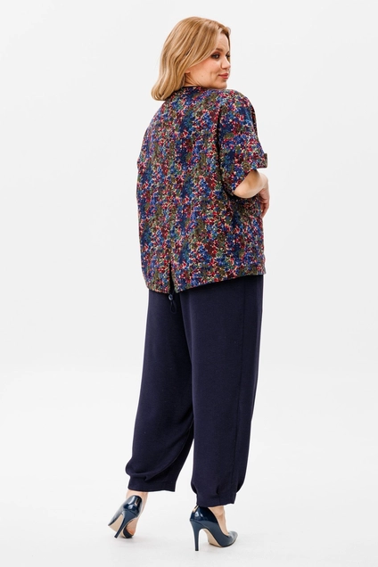 Костюм брючный 1378 синий Michel Chic