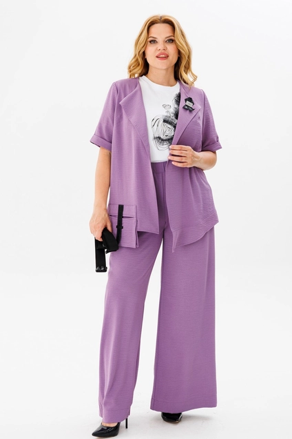 Костюм брючный 1379 сирень Michel Chic
