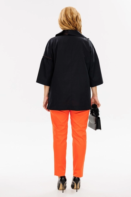 Костюм брючный 1385 черный + оранжевый Michel Chic