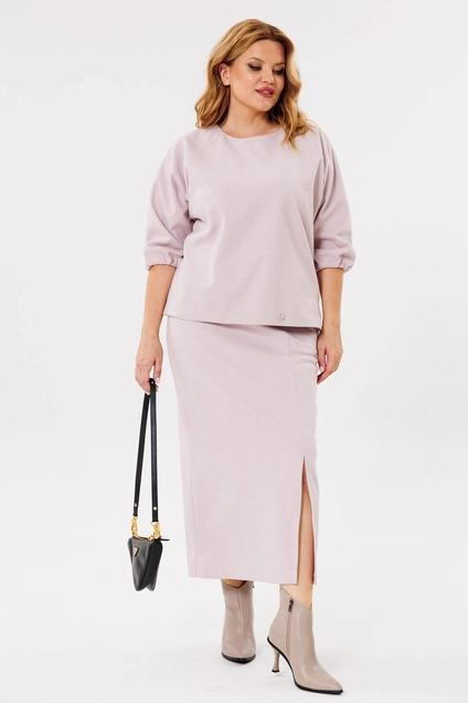 Костюм с юбкой 1399 розовый Michel Chic
