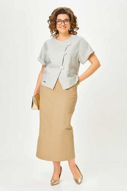 *Костюм с юбкой 1422 кэмел Michel Chic