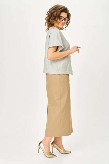 *Костюм с юбкой 1422 кэмел Michel Chic