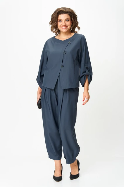 Костюм брючный 1436 дымчато-синий Michel Chic фото 3