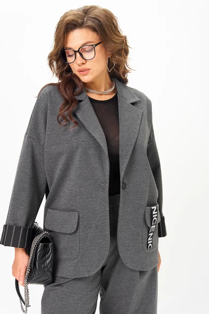 Костюм брючный 1437 грей Michel Chic