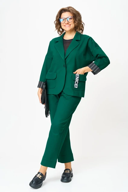 Костюм брючный 1437 изумруд Michel Chic фото 3