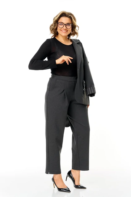 Костюм брючный 1437-2 темный графит Michel Chic