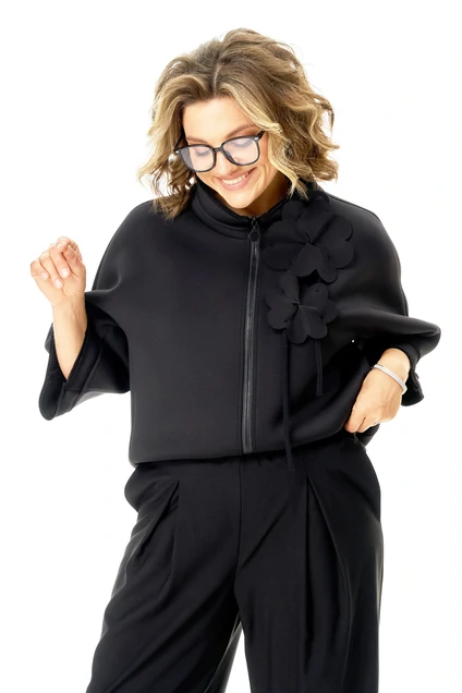 Костюм брючный 1468 черный Michel Chic
