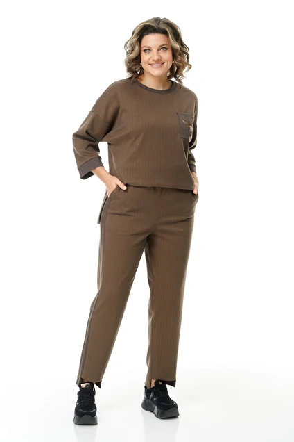 Костюм брючный 1474 бронзовый Michel Chic