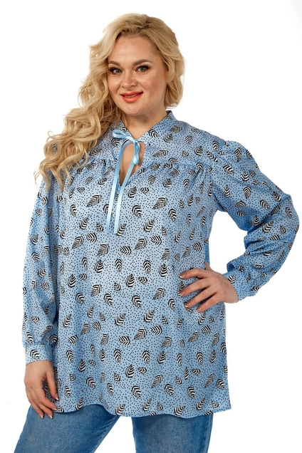 Блузка 760 голубой Michel Chic