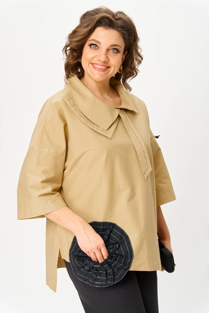 Блузка 785 песочный Michel Chic