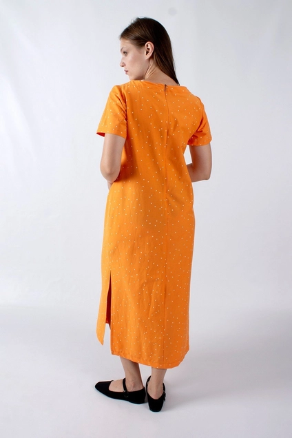 Платье 1217 оранжевый Mita Fashion