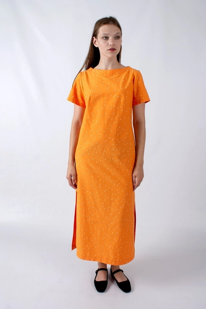 Платье 1217 оранжевый Mita Fashion