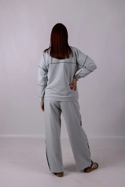 Брюки 1269 серый + черный Mita Fashion