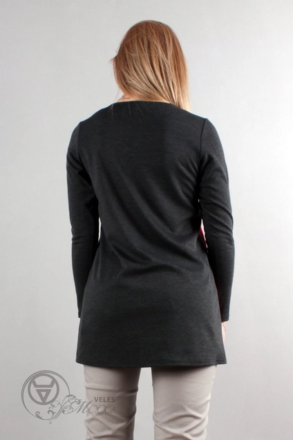 Туника 889 красный+серый Mita Fashion